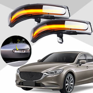 2Pcs for Mazda CX7 2008-2014 for Mazda 5 8 MPV Dynamic LED Side Mirror Blinker Flowing Light Turn Signal Indicator Lamp