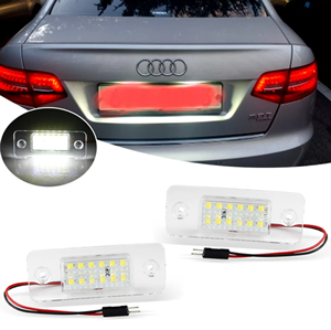 2pcs Car Rear White LED License Plate Light Number Lamp for Audi A8 D3 2002-2010 4E0943021 E40943022