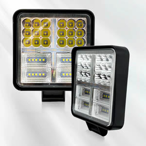 4 Inch 144W LED Square Work Light Spot Flood Light Bar Driving Lamps Car Accessories for Truck SUV Boat Off Road