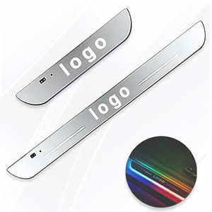 Custom Logo Wireless USB LED Welcome Pedal Light Car Scuff Plate Pedal Door Sill Pathway Light for Audi A1 A3 A4 A5 A6