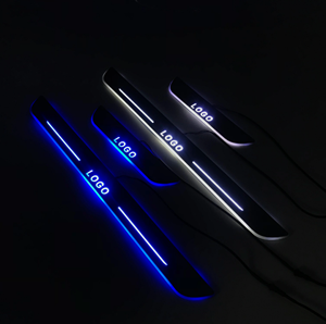 Custom USB Car Logo LED Colorful Welcome Pedal Light Car Acrylic Moving LED Welcome Door Sill Plate Pedal for Honda Civic Accord