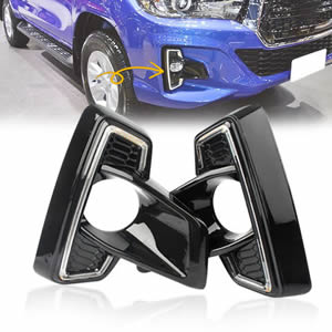 DRL Light Car LED Daytime Running Lights Fog Lamp for Toyota REVO Hilux VIGO 2017 2018 2019 Amber Turn Light DRL 12V White Drl