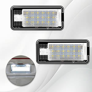 Error Free 18SMD LED Tail Number License Plate Light for AUDI A3 S3 A6 C6 A4 B6 Q7  RS4 RS6 LED Number Plate Lamps