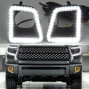 Flowing Dual Color White Amber Daytime Running Light for Toyota Tundra 2014 2015 2016 2017 2018 2019 2020 Turn signal Light DRL