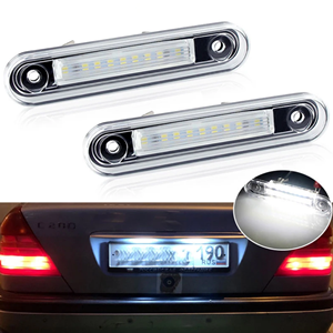 For Benz E-Class W124 190 W201 C-Class W202 Car Rear White LED License Plate Light Number Plate Lamp
