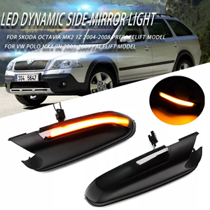 For VW Polo MK4 9N Vento Skoda Octavia Rear View Mirror Indicator Blinker Repeater Dynamic Turn Signal LED Light Replacements