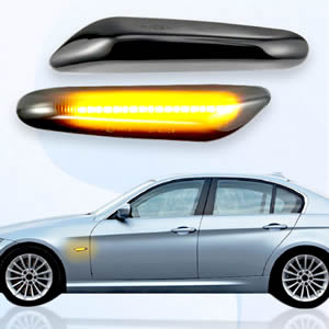 Hot Sale Car Lights Accessories Smoked Dynamic Flowing LED Side Marker Lamp for BMW Amber