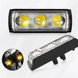 Hot Selling Led Motorcycle Spotlight 20W Multiple Color Flash High Power Waterproof Motorbike Driving Warning Lights