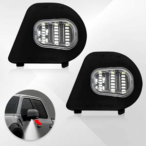 LED Side Under Mirror Puddle Lights for Dodge Ram 1500 2500 3500 Rearview Mirror Floor Lamp