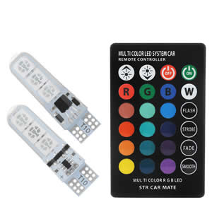 Led Lamp for Car RGB T10 W5W 194 168 W5W Led Bulbs Car Dome Reading Light Width Lamp With Remote Controller Accessories Auto