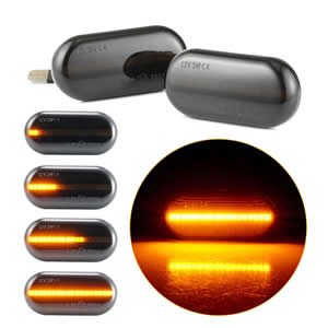 Sequential Smoked  Dynamic Flowing LED Side Marker Indicator Light for Renault clio espace Kangoo Laguan megane