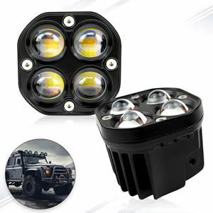 Super Bright 24v Spot Led Work Light 40w 4D Lens White Amber Led Light for OffRoad Car Truck Tractor Boat Working Light