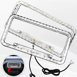 US Size Led Car License Plate Frame Led Lighting Colorful Multi-color License Plate Frame