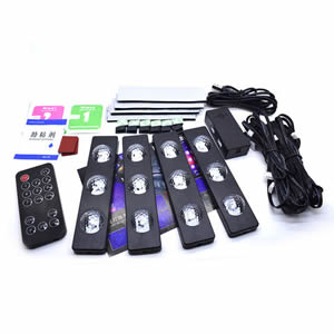 Voice Activated With Battery USB Rechargeable 4pcs Led Interior Decorative Lights RGB Starlight of Car Seat Bottom