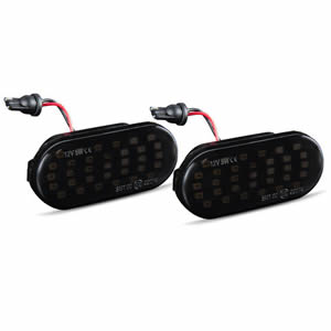 12V Amber LED Side Marker Light with Smoked Lens for VW Golf MK4  Waterproof Non-Polarity Plug & Play