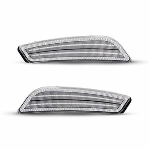 2pcs Clear Amber Fender Side Signal Marker Lights for 2003-2007 Cadillac CTS & CTS V Front Bumper Side Marker Lights