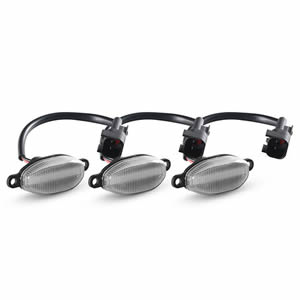 3pcs Clear Car Grille Lights for Ford F150 Raptor 2009-2014 Bright Amber/White LED Grill Lights Waterproof Front Grill Lamps