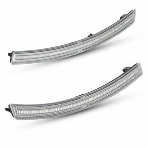 4 PCS Amber Red Light Bumper LED Side Marker with Clear Lens for Chevrolet Corvette C7 2014-2019