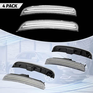 4 PCS White LED Side Marker Lights for Chrysler 300 2015-2021 Front Rear Bumper Fender Clear Lens Side Marker Lamp
