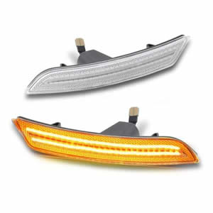 4Pcs Front Amber Rear Red LED Bumper Corner Side Marker Reflectors Light Lamps for Chevrolet Camaro 2016~