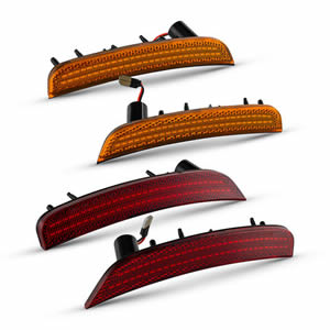 4Pcs  LED Side Marker Driving Lamps Amber Red for Fiat 500 500e Pop/Sports  2011-2019 Front & Rear  Bumper Side Marker Light