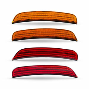 4pcs Amber Red Led Side Marker Lights for Dodge Charger 2015-2023 Front&Rear LED Fender Parking Lamp 68214405AA/ 68214404AA