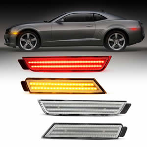 4pcs Clear Front Rear Fender Led Side Marker Lights for Chevrolet Camaro 2010-2015 Bumper Side Marker Reflectors Lights