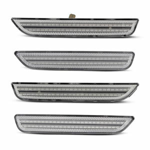 4pcs Clear Front Rear Fender Led Side Marker Lights for 2010-2014 Ford Mustang Bumper Side Marker Reflectors Lights