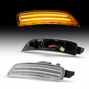 4pcs Clear Front&Rear LED Side Marker Lights for 2016-2023 Mazda MX-5 Miata Replace OEM Side Bumper Marker Light