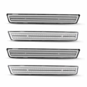 4pcs Clear LED Side Marker Lights for Dodge Challenger 2015-2023 Amber Red Front Rear Bumper Marker Lamps