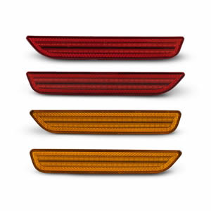 4pcs Front Amber LED Side Marker Lights Rear Red Bumper Sidemarker Lamps Reflectors for Ford Mustang 2010-2014 Parking Light