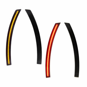 4pcs LED Front Rear Side Marker Lights for Chevrolet Corvette C7 2014-2019 Amber Red LED Sidemarker Bumper Turn Signal Lights