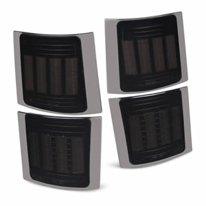 4pcs Smoked LED Corner Lights Side Marker Signal Lamps for Chevy C/K Tahoe Suburban Silverado 1994-1998 Front Grill Lights