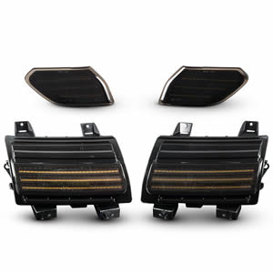 4pcs Smoked Led Fender Side Marker Turn Signal Lights for Jeep Wrangler JL 2018-2020 Sequential Amber Turn Signals White DRL