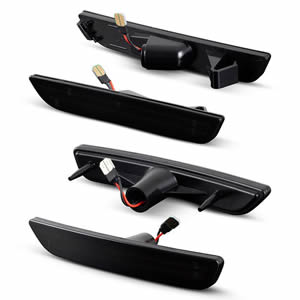4pcs Smoked Lens LED Bumper Side Marker Reflectors Lights for Ford Mustang 2010-2014 Front Rear Fender Bumper Lamp