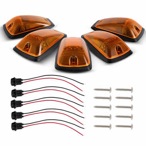 5pcs Amber LED Top Clearance Running Lights for 1988-2002 Chevy/GMC C/K Pick up Trucks Cab Marker Lamps