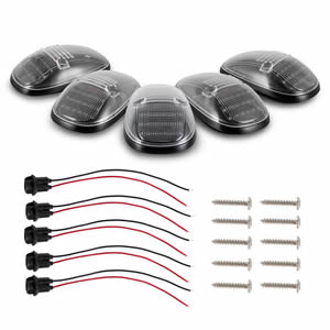 5pcs Clear Amber LED Cab Roof Marker Lights Top Clearance Running Lights for Dodge Ram 1500 2500 3500