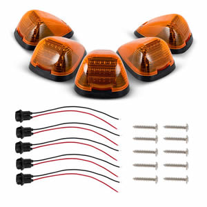 5pcs Roof Top Marker Running Amber LEDs Lights for Ford E-350 E-450 F-450 F-550 F650 Super Duty Rooftop Cab Clearance Light