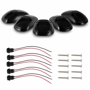 5pcs Smoked Amber LED Cab Roof Clearance Lights for Dodge Ram 1500 2500 3500 Top Cab Roof Marker Lights