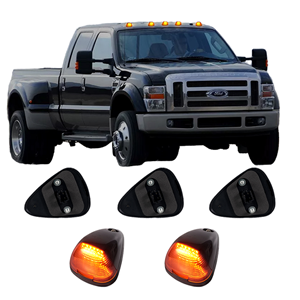 5pcs Smoked Amber LED Cab Roof Lights for 1999-2016 Ford F-250 F-350 F-450 F-550 F650 F750 Super Duty  Roof Top Running Lights