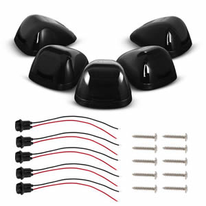 5pcs Smoked Amber LED Cab Roof Marker Lights for Ford E-350 E-450 F-450 F-550 F650 Super Duty Top Marker Running Lights