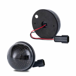 8pcs 73mm LED Light Upgrade Kit Amber Indicator Front White Side Light Rear Red Stop Tail Lamp for Land Rover 90/110 / Defender