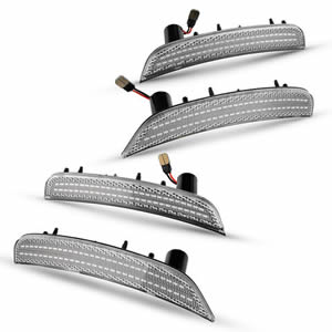 Clear Lens 4 Pcs LED Side Marker Lights Front & Rear Bumper Side Marker Lamp Reflectors for Fiat 500 500e Pop/Sports 2011-2019