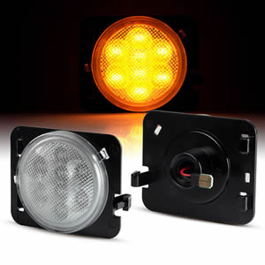 DOT Approved Front Bumper LED Side Marker Light for Wrangler JK 2007- 2015 No-Polarity
