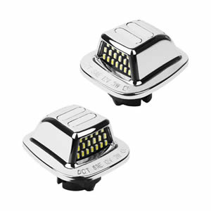 Error-Free LED Number License Plate Light for Chevrolet C/K Silver Chrome Housing
