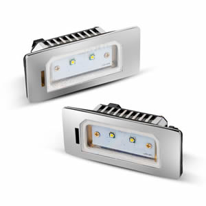 LED Number Plate Light 2CREE Silver Aluminium for BMW E39 ISO Certified / E-mark Approved