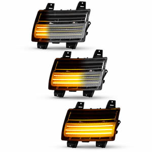 No Error Clear/Smoked Lens Sequential LED Front Bumper Turn Signal Light DRL for Jeep JL wrangler 2018