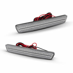 Rear Bumper Red LED Side Marker Lights - Clear Lens for  Ford  Mustang 1999 - 2004 OEM# XR3Z-15A448-AA  2PCS