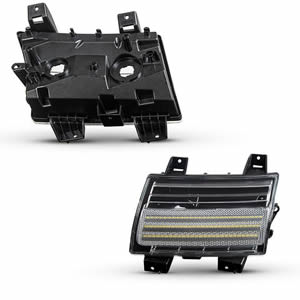 Sequential LED Front Bumper Side Marker Light with Daytime Running White Light for Jeep Wrangler JL
