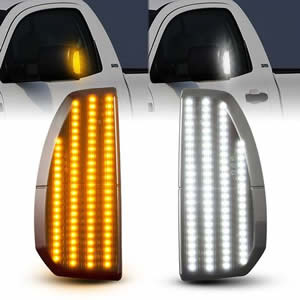 Smoke Switchback Amber & White LED Lamp LED Mirror Turn Signal Light for Toyota  Tundra 2006.11~OEM#817310C020 817410C020